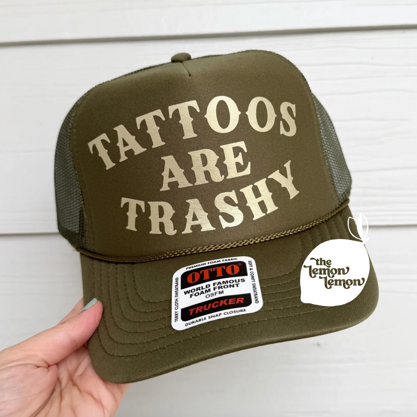 Tattoos Are Trashy Trucker Hat – Ironic Tattoo Lover Hat, Funny Snapback for Inked Babes, Sarcastic Retro Hat, Statement Hat, Tattoo Gift
