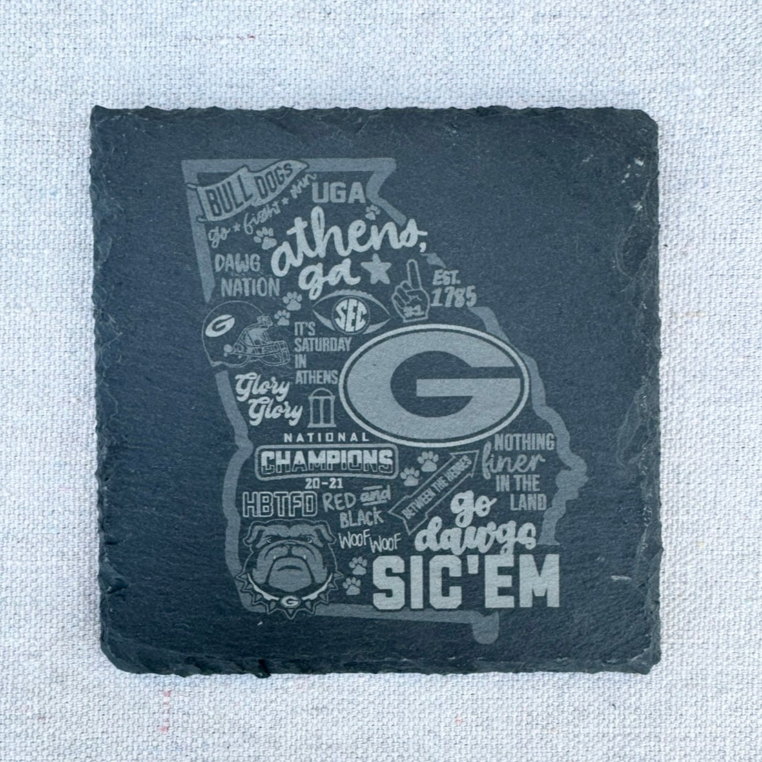 UGA Slate Coasters