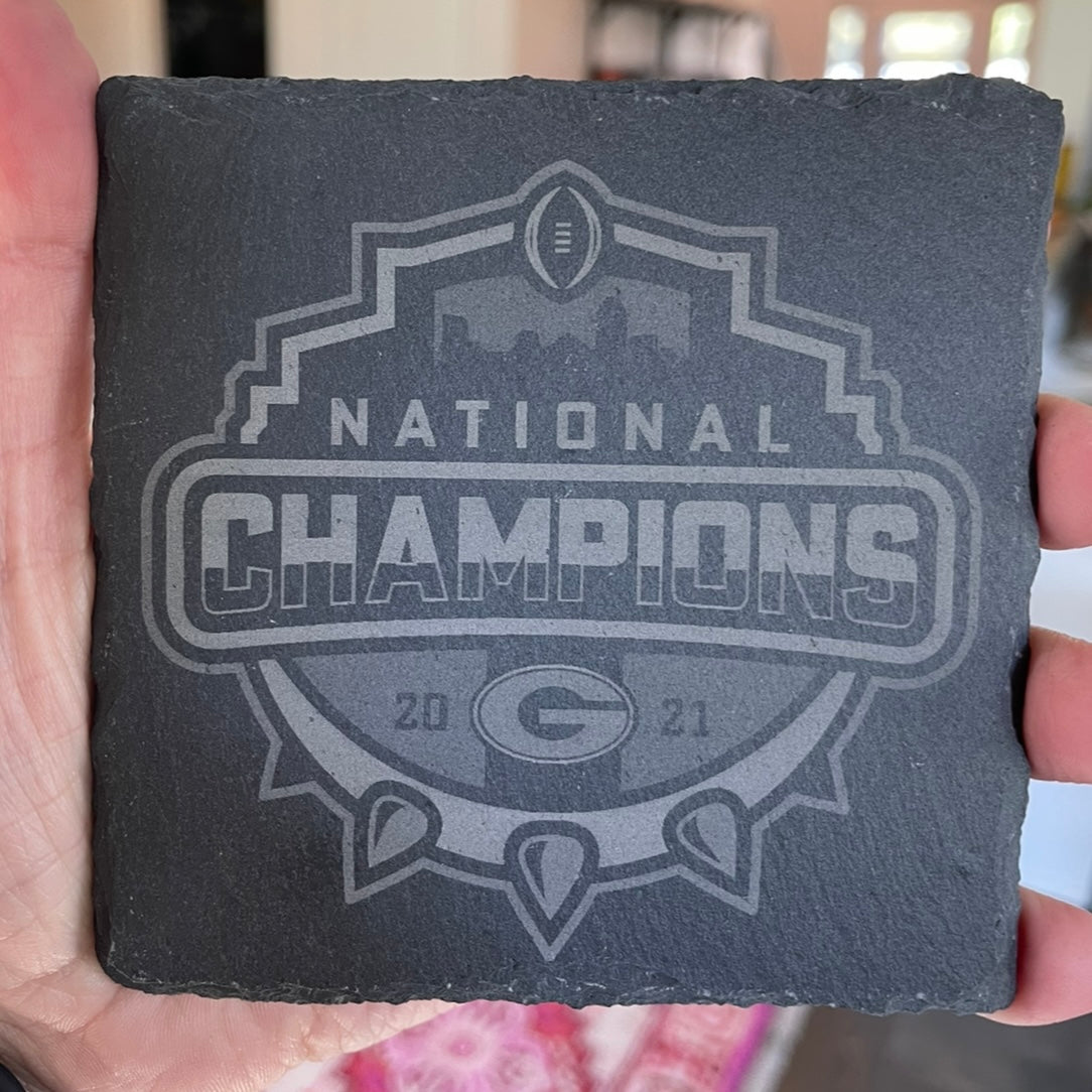 UGA Slate Coasters