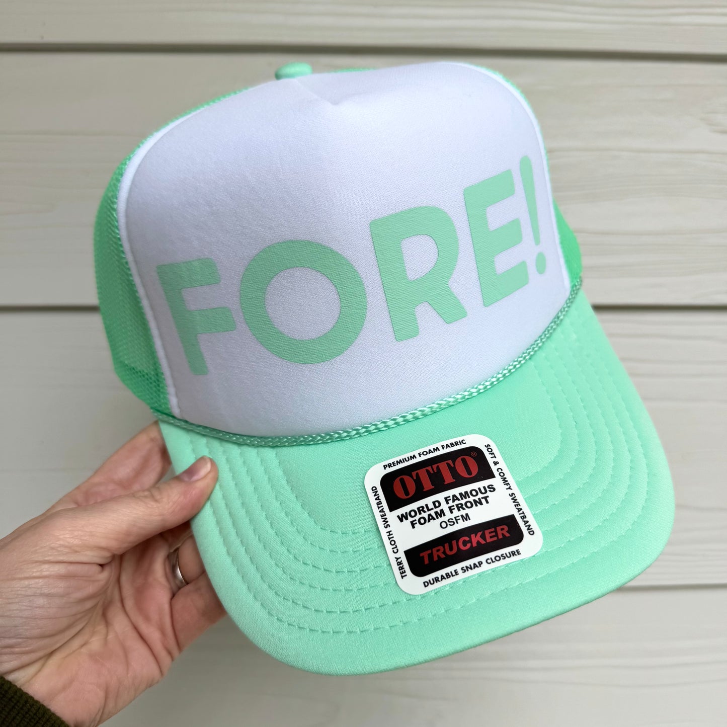 FORE! Golf Trucker Hat – Funny Golf Hat for Men or Women, Golf Lover Gift