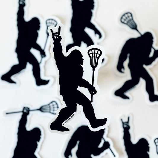 Sasquatch Lacrosse Sticker | LAX | Sports Decal | Yeti Big Foot / Bigfoot | Window | Tumbler | Water Bottle Stickers | Stick | Funny Squatch