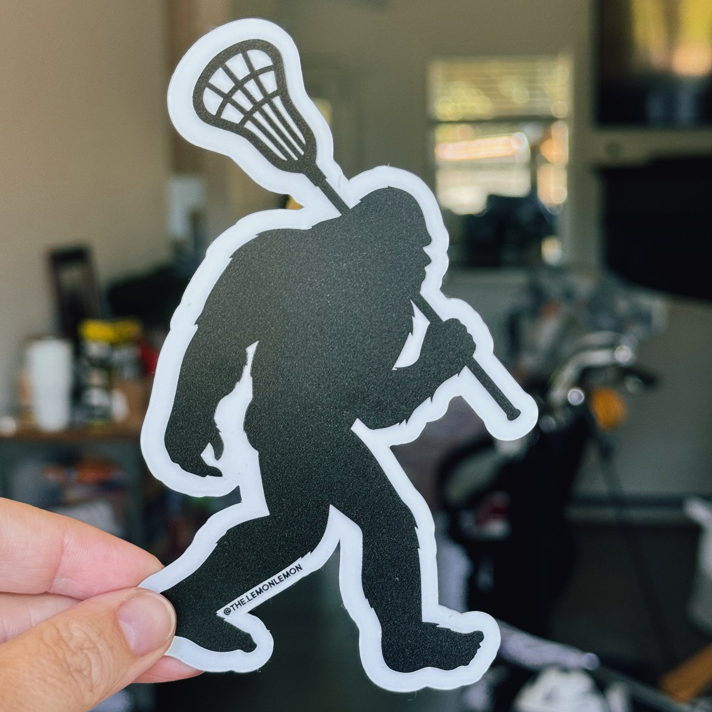 Sasquatch Lacrosse Sticker | LAX | Sports Decal | Yeti Big Foot / Bigfoot | Window | Tumbler | Water Bottle Stickers | Stick | Funny Squatch