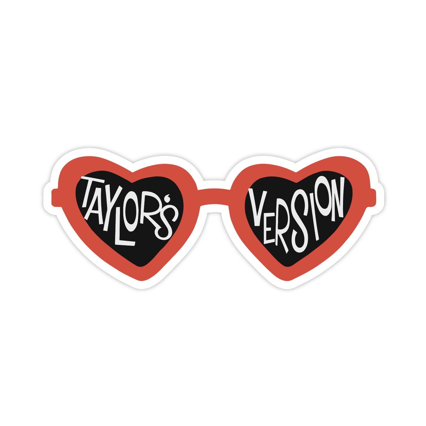 TAY'S VERSION HEART GLASSES - STICKER