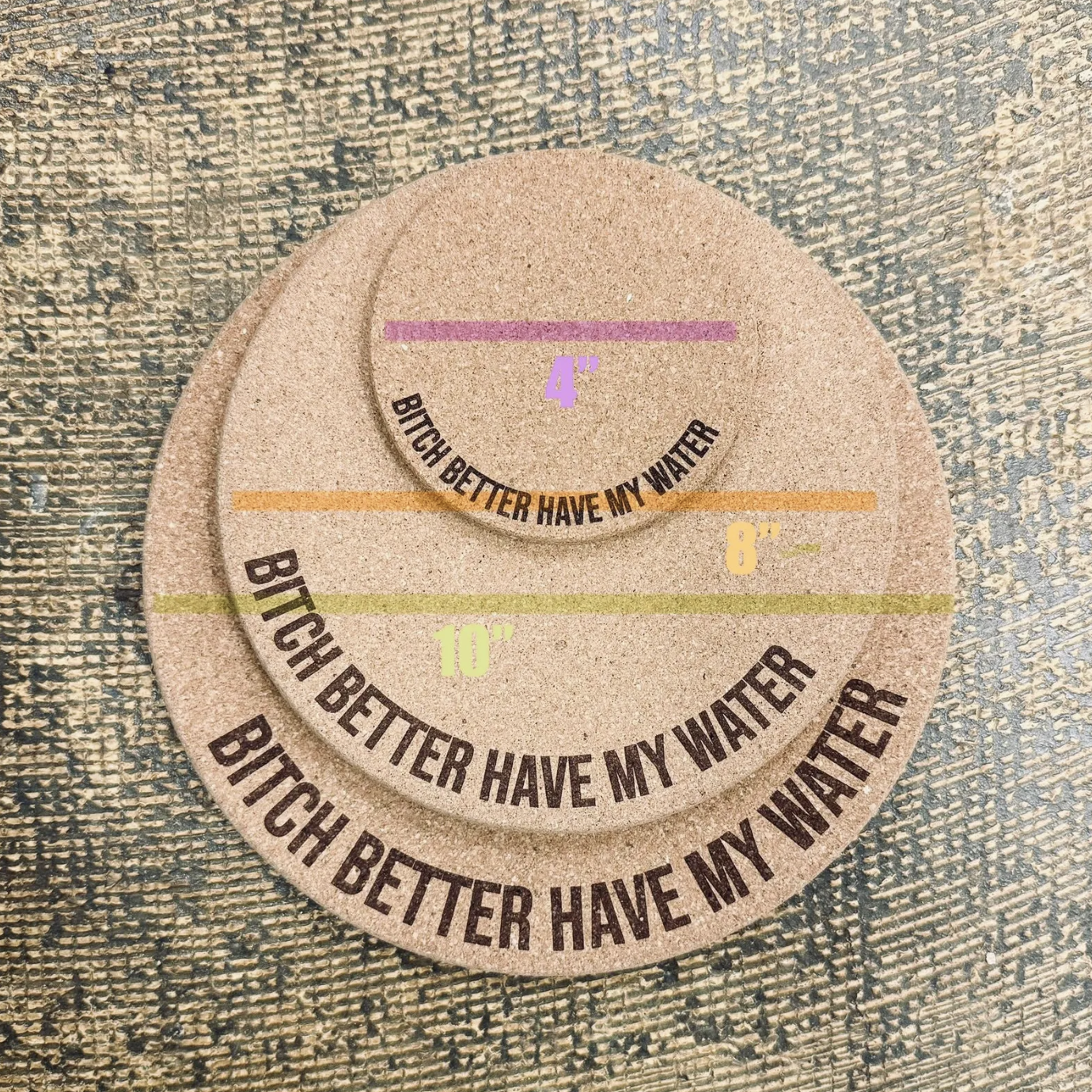 MAIN CHARACTER ENERGY // Funny Cork Plant Mat – Millennial & Gen Z Humor | Surface Protector | Houseplant Accessory