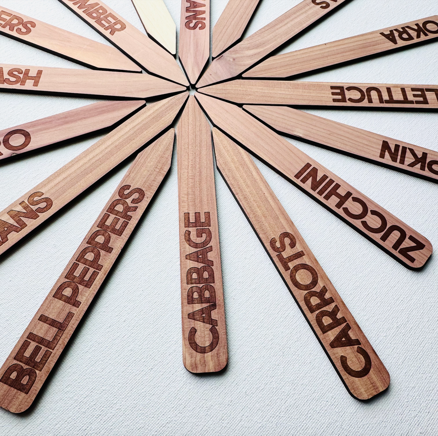 Cedar Wood Garden Markers • Engraved Plant Marker • Herb & Vegetable Labels