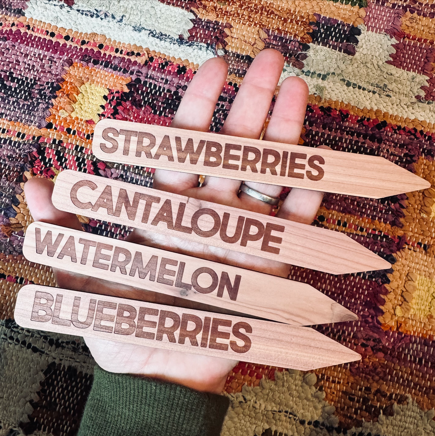 Cedar Wood Garden Markers • Engraved Plant Marker • Herb & Vegetable Labels