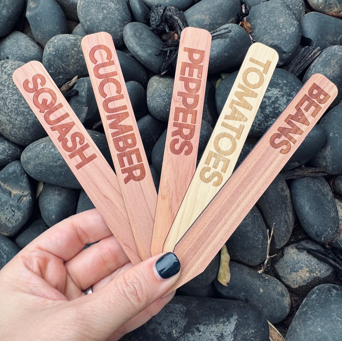 Cedar Wood Garden Markers • Engraved Plant Marker • Herb & Vegetable Labels