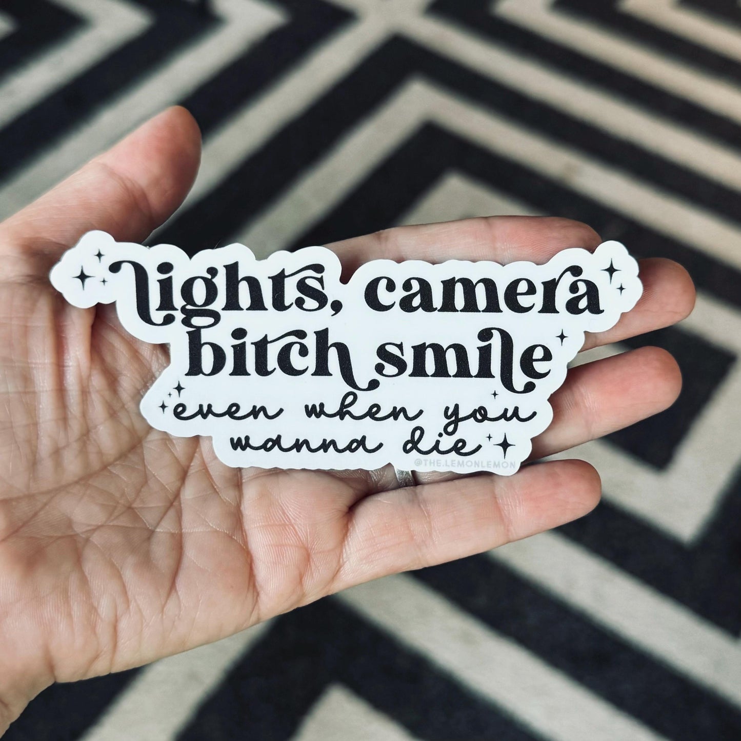 Lights Camera B*tch Smile, Even When You Wanna Die • STICKER