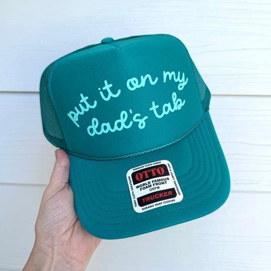 Put It On My [Your Text]’s Tab Hat – Customizable Funny Trucker Hat (Dad, Boyfriend, Girlfriend, etc.)