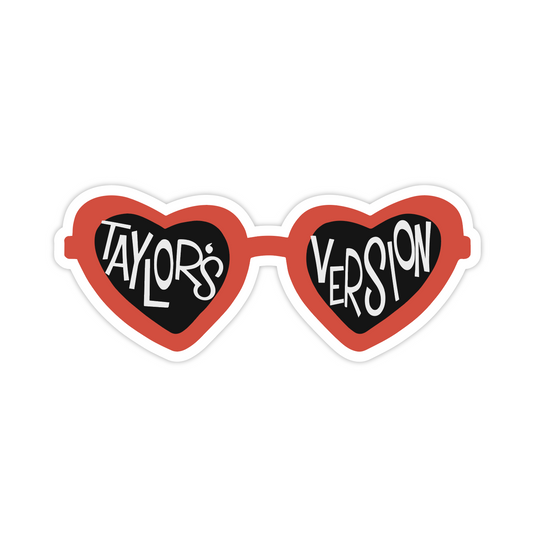 TAY'S VERSION HEART GLASSES - STICKER