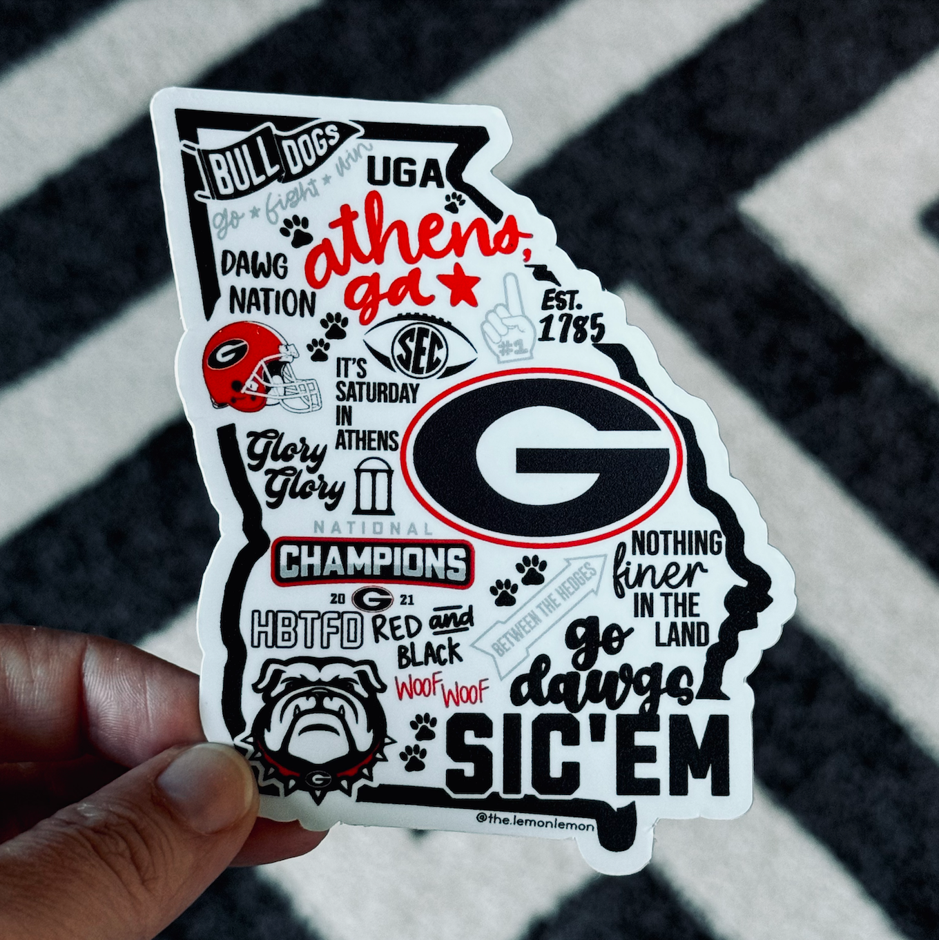 UGA Bulldogs Sticker Pack - 5 Premium Vinyl Stickers | Go Dawgs! Sic 'Em! Georgia Bulldogs Fan Decals