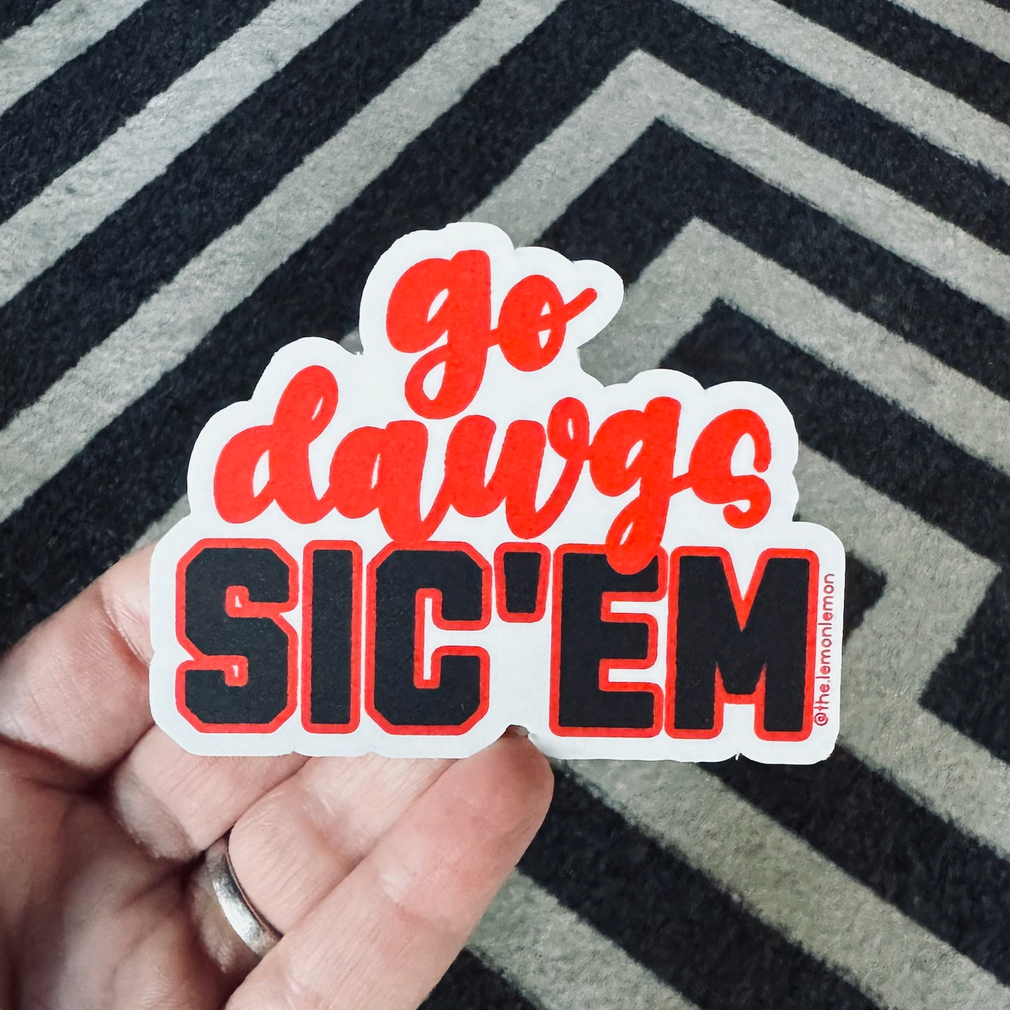 UGA Bulldogs "Go Dawgs Sic 'Em" Vinyl Sticker | Georgia Bulldogs Fan Decal | Durable, Waterproof