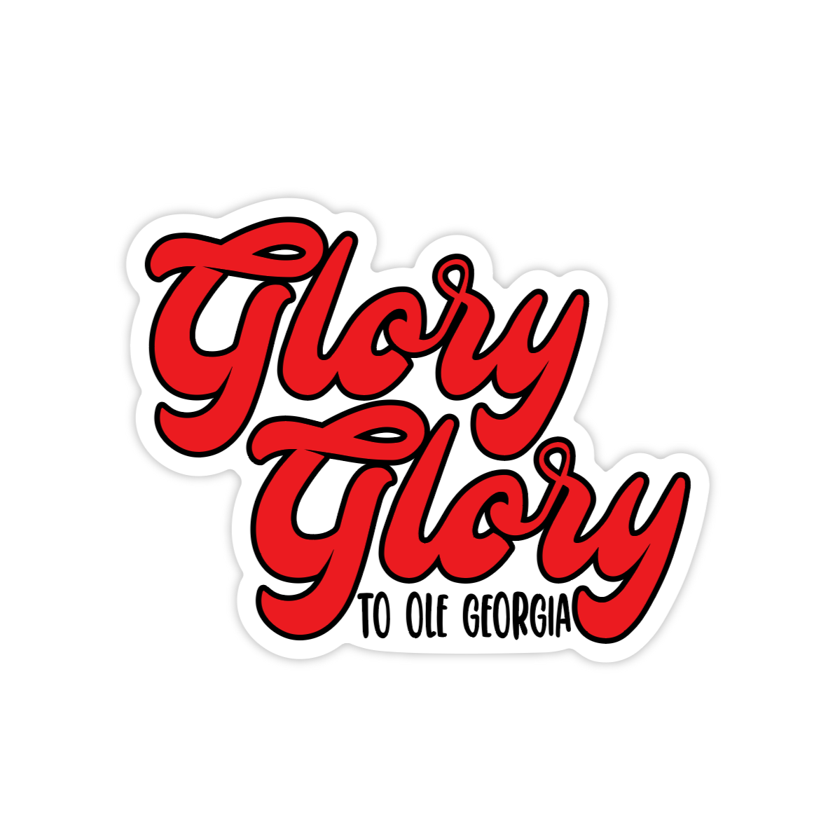 UGA Bulldogs "Glory Glory to Ole Georgia" Vinyl Sticker | Georgia Bulldogs Fan Decal | Durable, Weatherproof