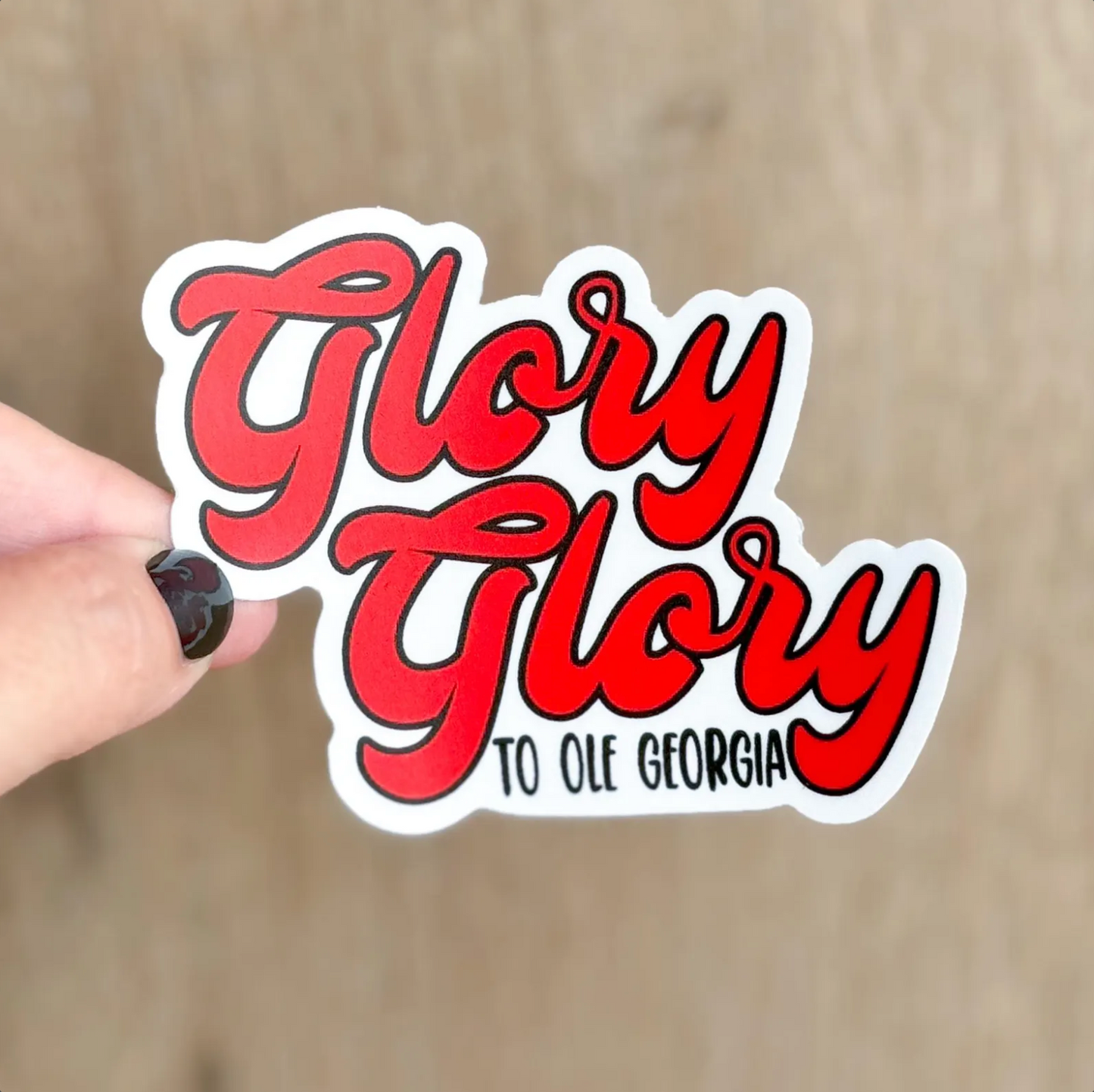 UGA Bulldogs "Glory Glory to Ole Georgia" Vinyl Sticker | Georgia Bulldogs Fan Decal | Durable, Weatherproof