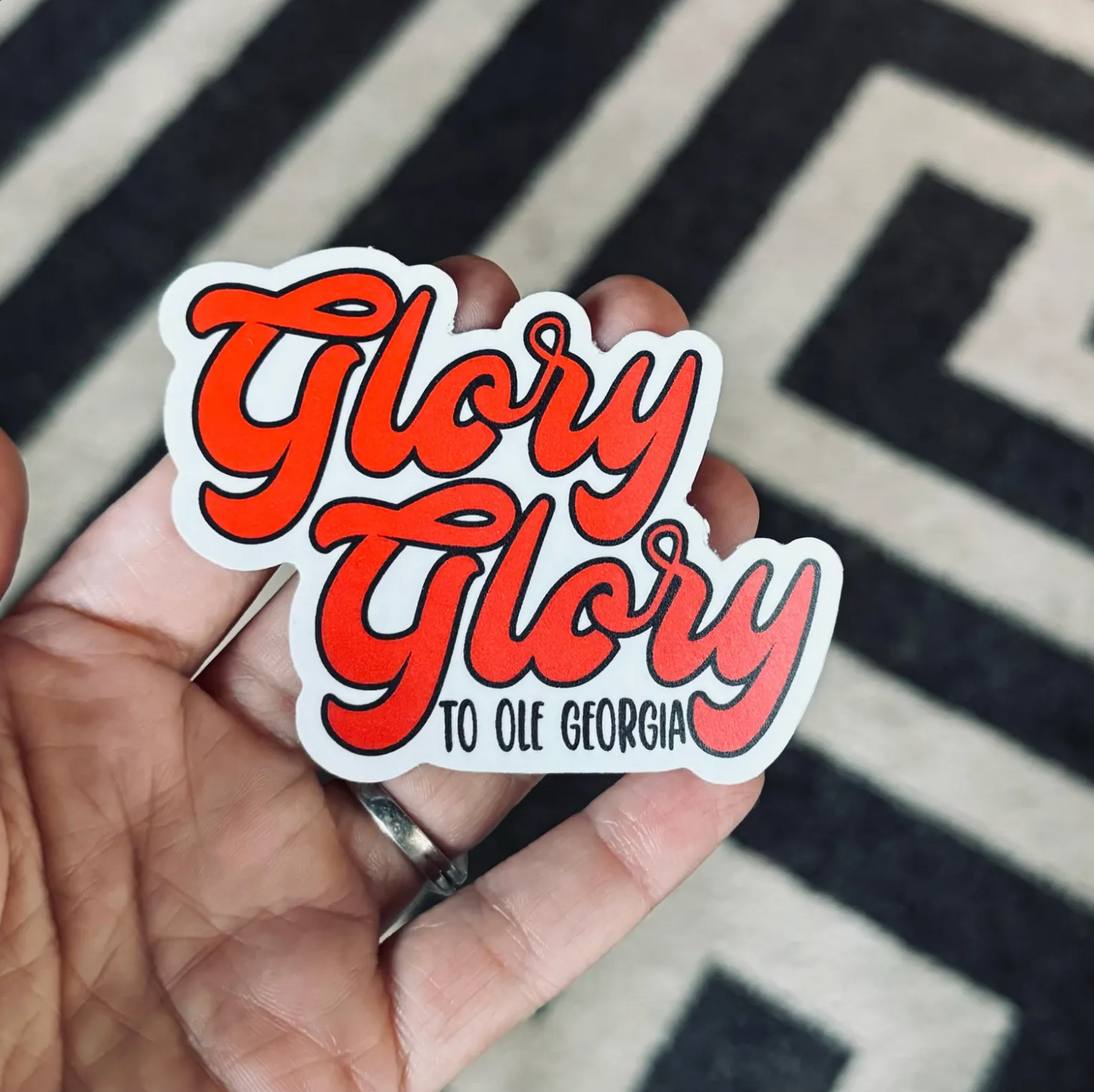 UGA Bulldogs "Glory Glory to Ole Georgia" Vinyl Sticker | Georgia Bulldogs Fan Decal | Durable, Weatherproof