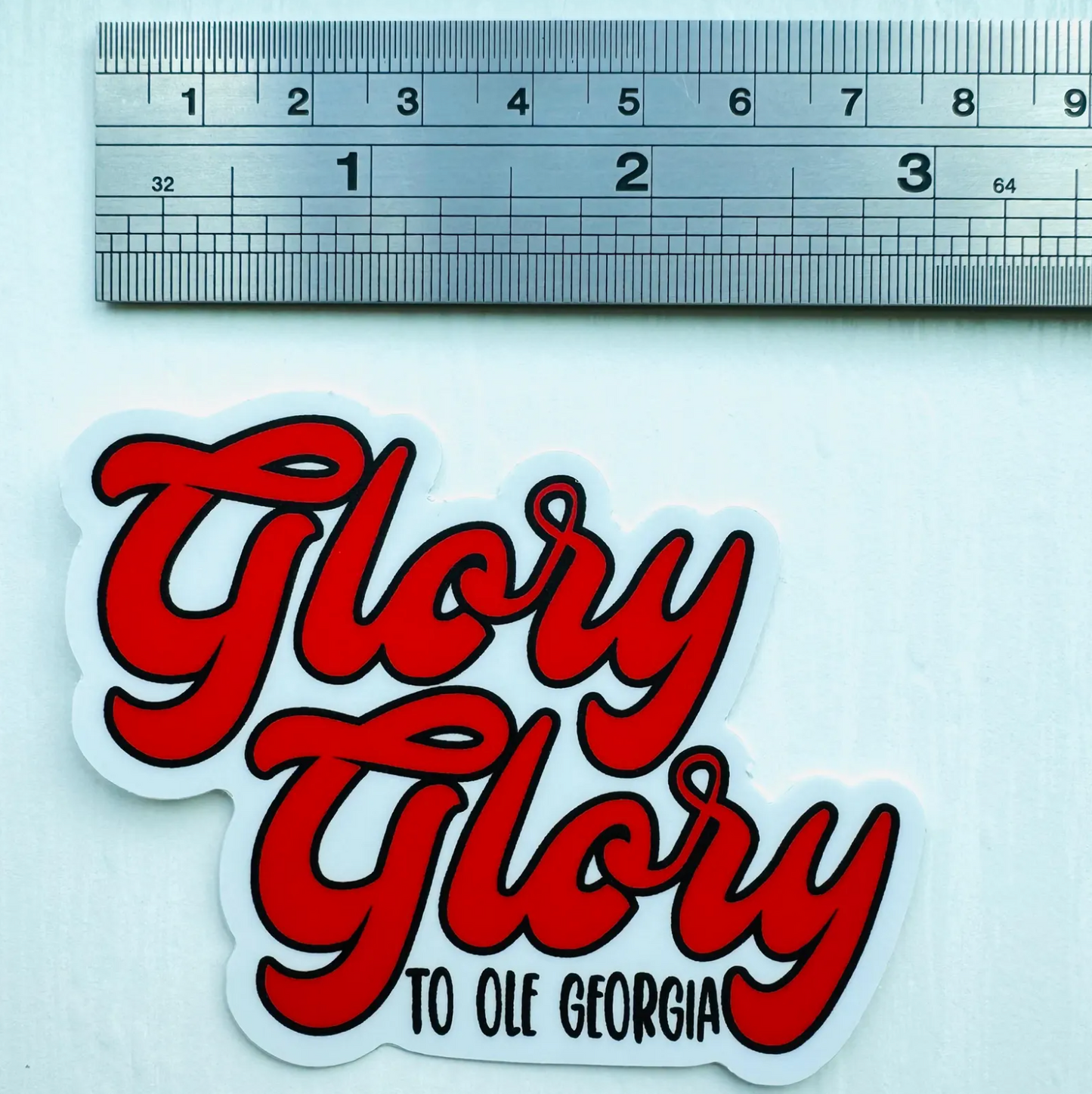 UGA Bulldogs "Glory Glory to Ole Georgia" Vinyl Sticker | Georgia Bulldogs Fan Decal | Durable, Weatherproof