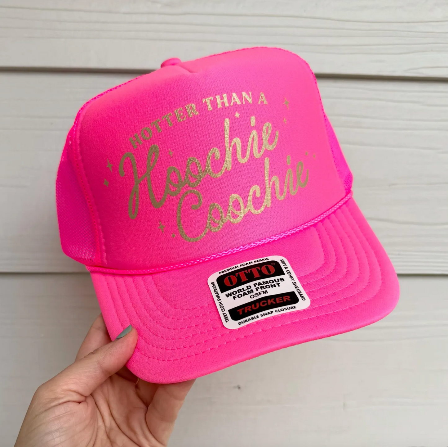 Hotter Than a Hoochie Coochie Trucker Hat – Funny 90s Country Music Hat, Retro Southern Snapback, Flirty Cowgirl Hat, Summer Concert Hat